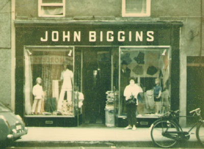 Emily Biggins Williams at John Biggins drapery shop in Ballinrobe, 1971