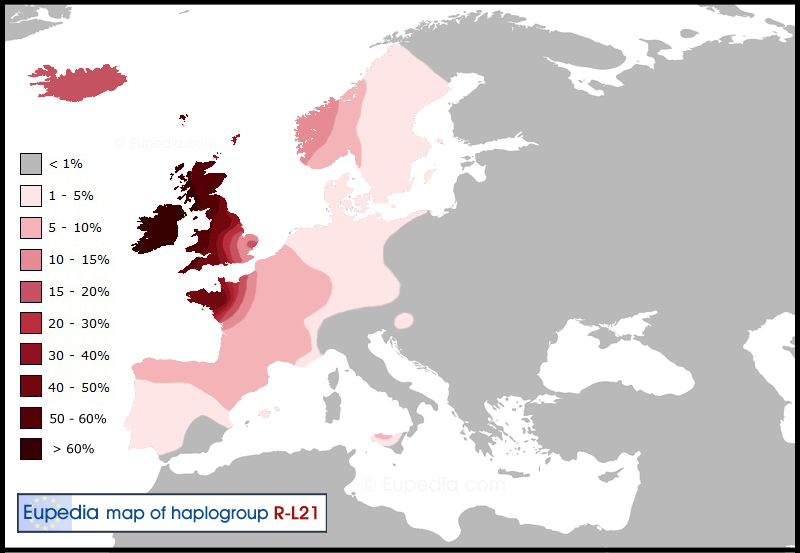 L21 Map from Eupedia