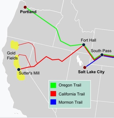 California, Mormon and Oregon Trails