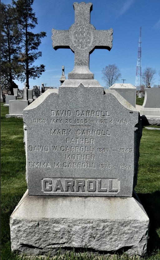 Tombstone for David and Emma Carroll