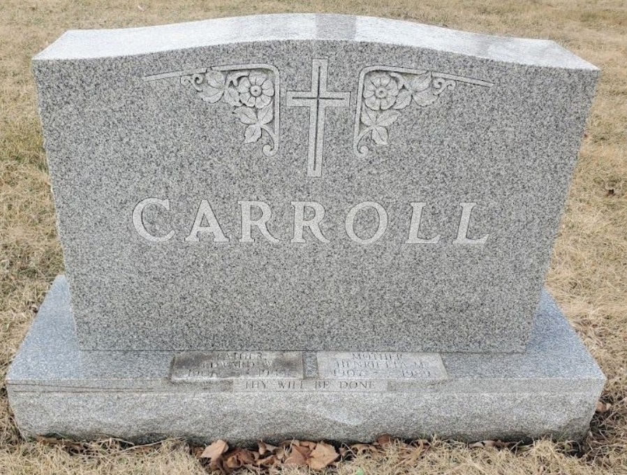 Tombstone for David and Emma Carroll