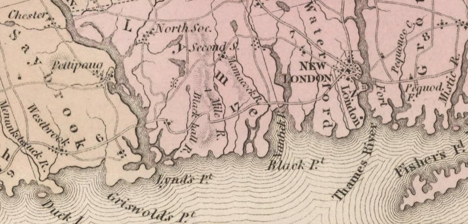 1834 map of Connecticut