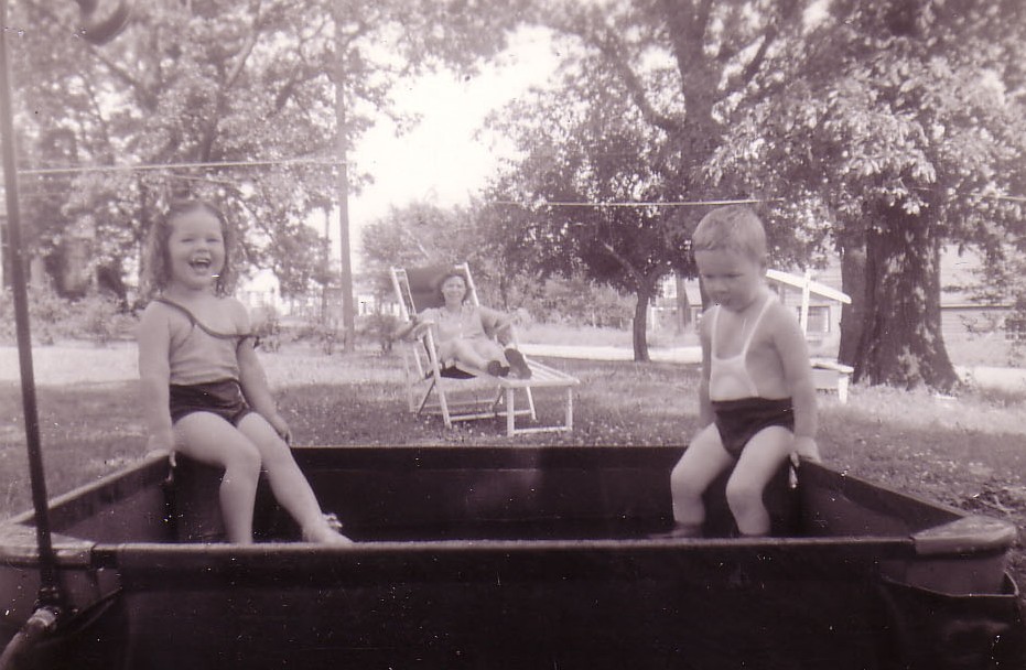 Emily and Peter swimming