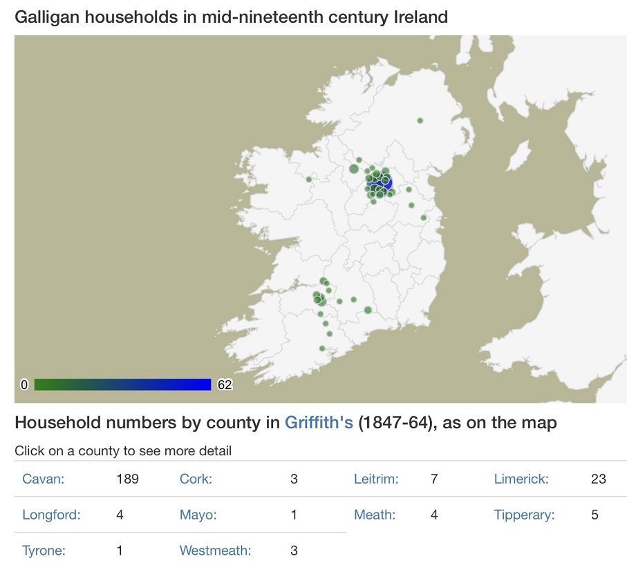 Galligan Households in Mid-Nineteenth Century Ireland