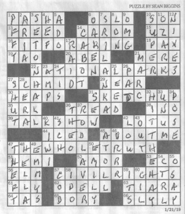 Sean Biggins crossword